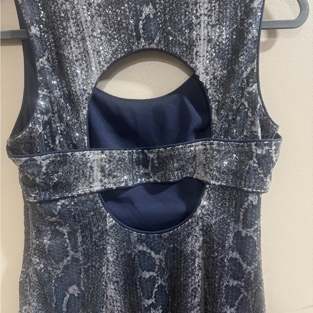 Boston Proper Blue and Gray Sequin Mini Dress - Picture 6 of 6